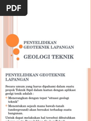 Penyelidikan Geologi Teknik
