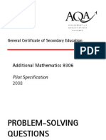 9306 Additional Mathematics Problem-Solving Questions