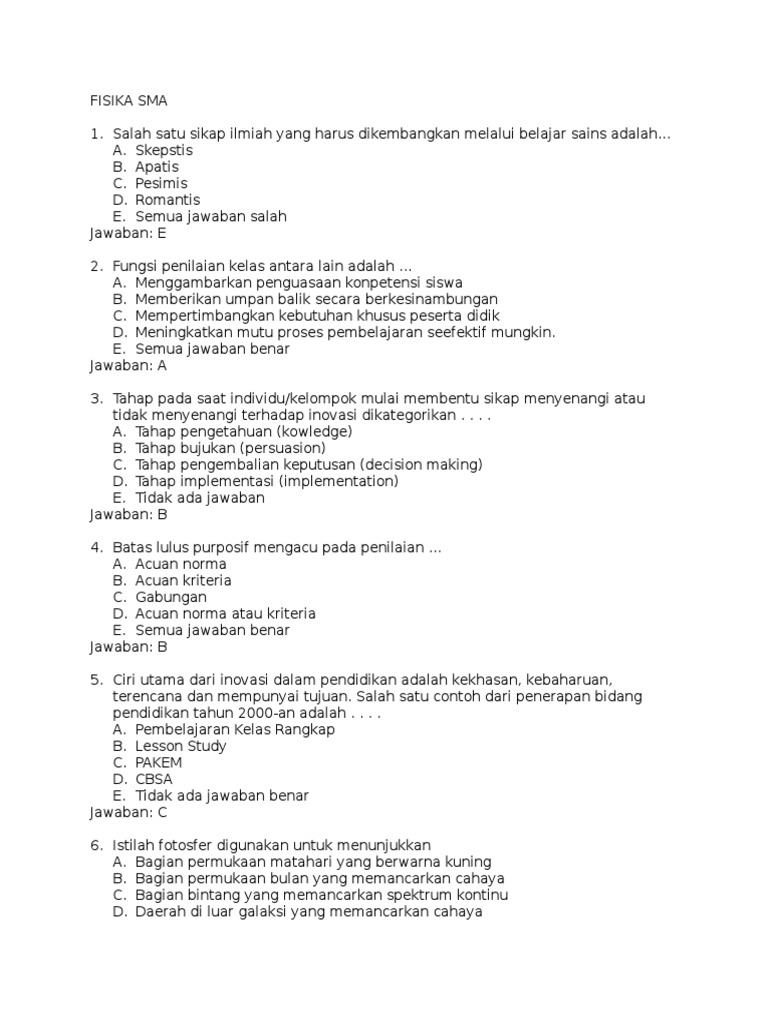 Soal UKG Fisika 2015 Sma PDF