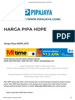 Harga Pipa HDPE - Distributor Pipa PVC, HDPE, PPR