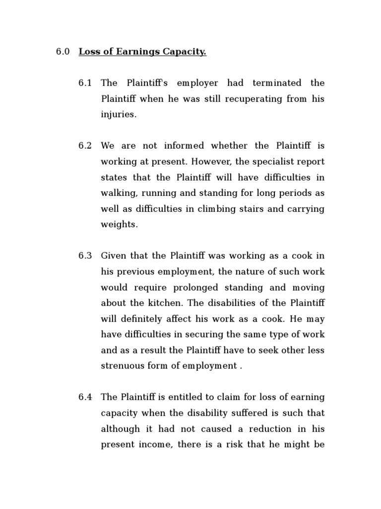 Earning Capacity | PDF | Damages | Justice