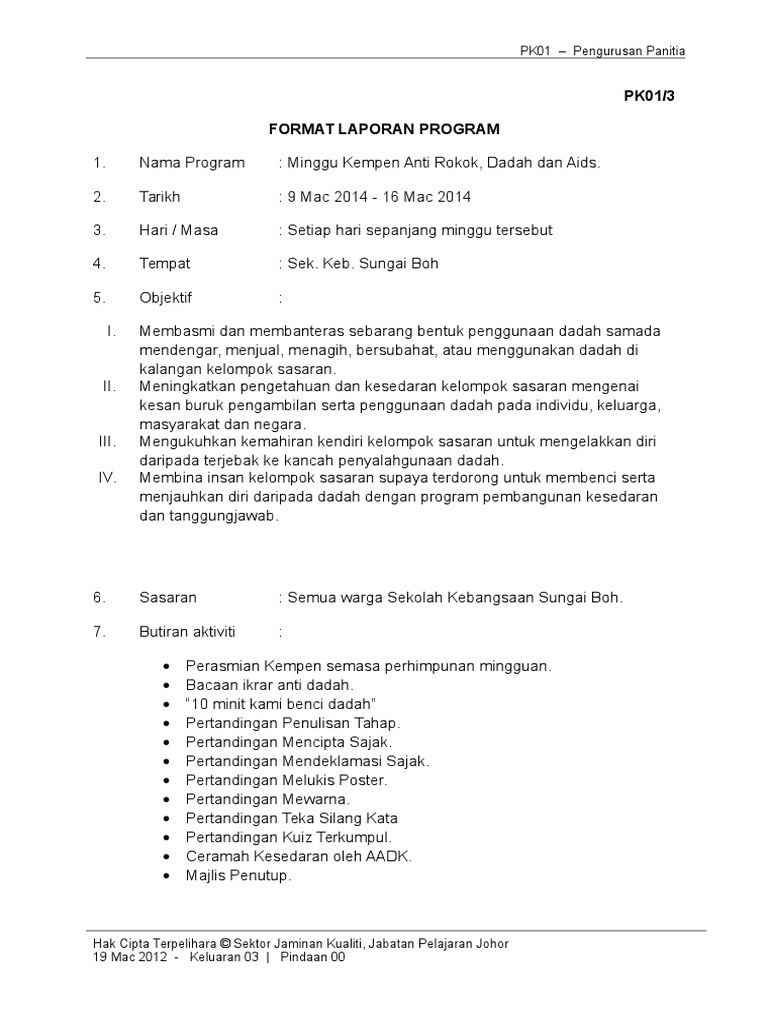 Report Kempen Anti Dadah Pdf
