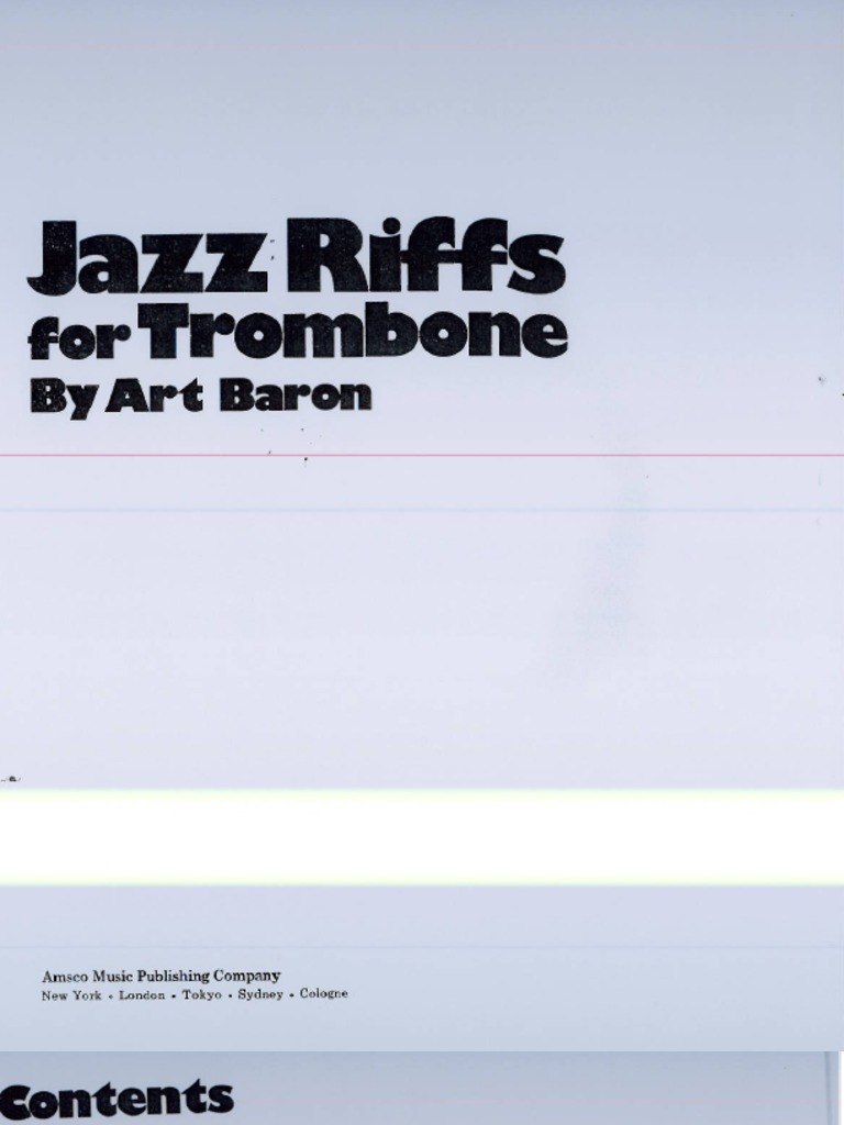 Art Baron Jazz Riffs For Trombone | PDF