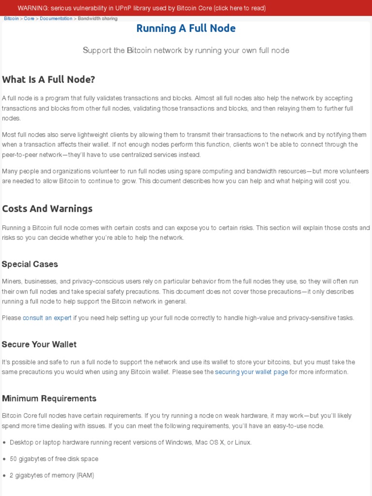 Running A Full Node - Bitcoin | PDF | Command Line Interface | Bitcoin