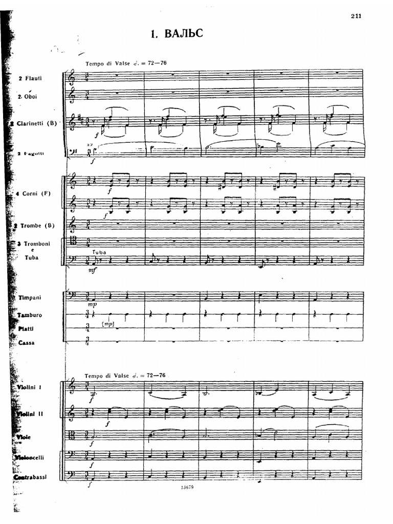 Waltz (from Masquerade) Violin 1 Sheet Music by Aram