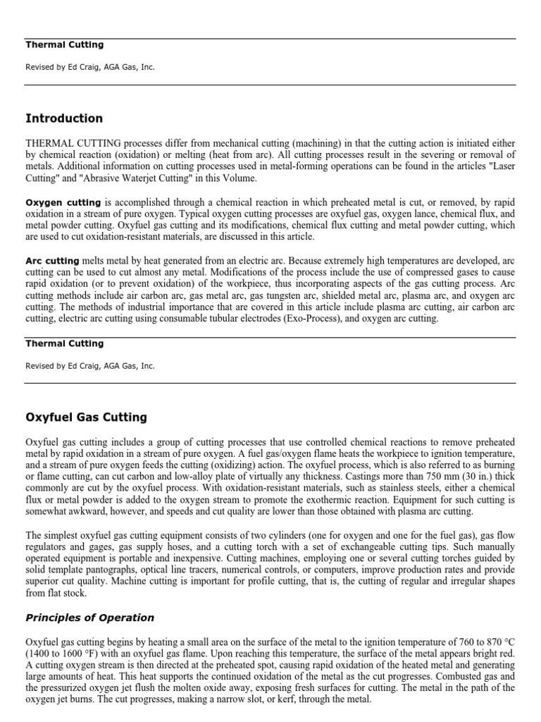 Thermal Cutting Annealing (Metallurgy) Steel