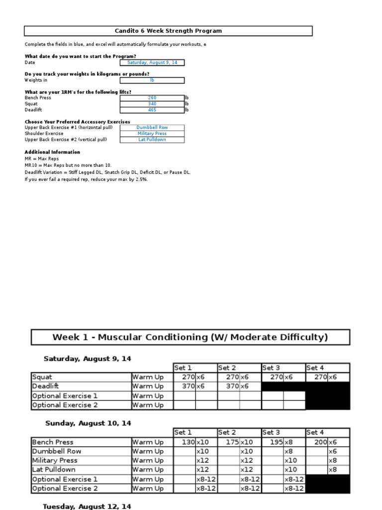 Candito 6 Week Program | PDF