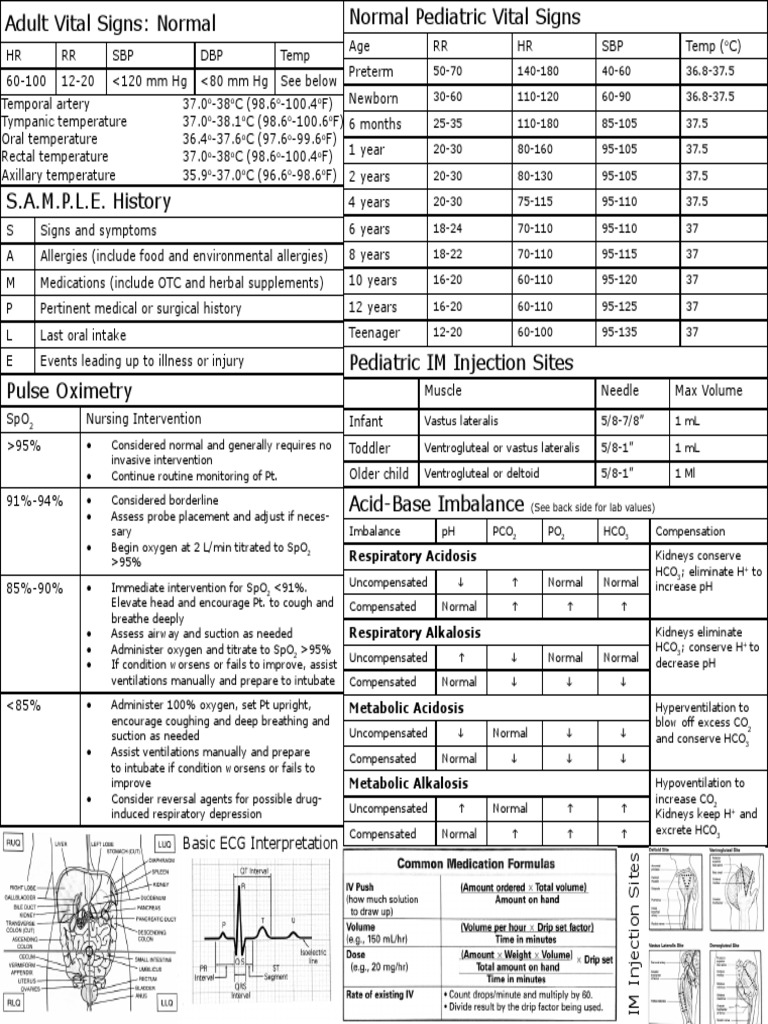 Pediatric Vital Signs Reference Guide | PDF