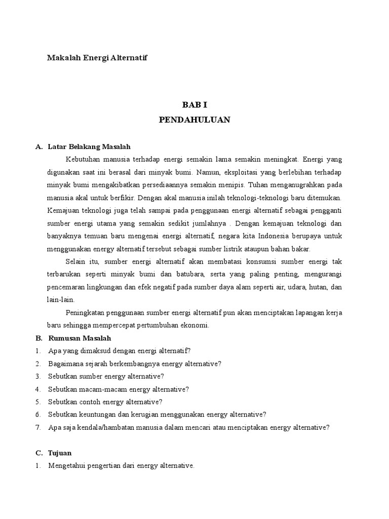 Makalah Energi Alternatif