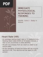 Immediate Physiological Responses To Training