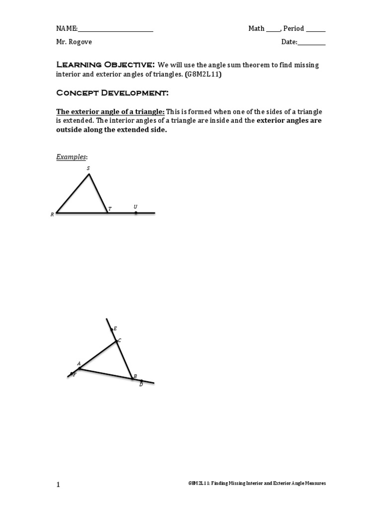 Find Missing Triangle Angle Measures | PDF