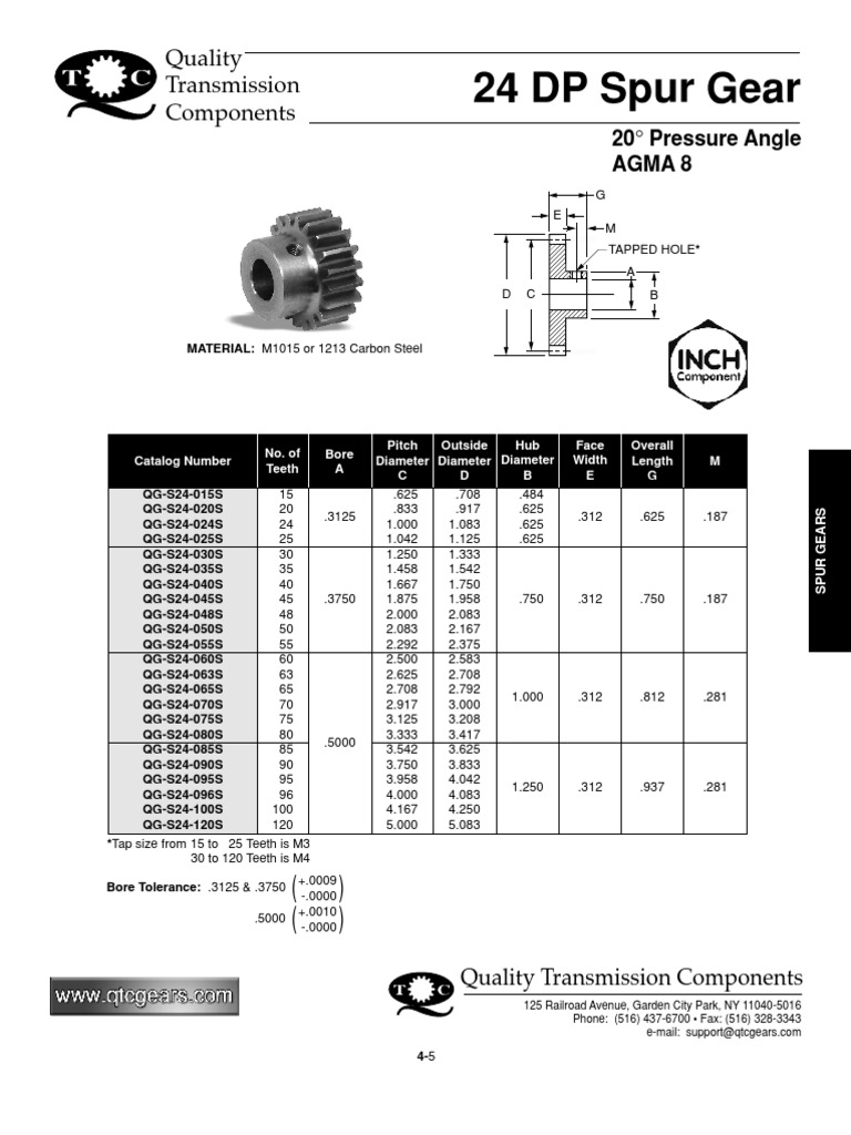 24 DP Spur Gear: Quality Transmission Components | PDF | Gear | Carbon