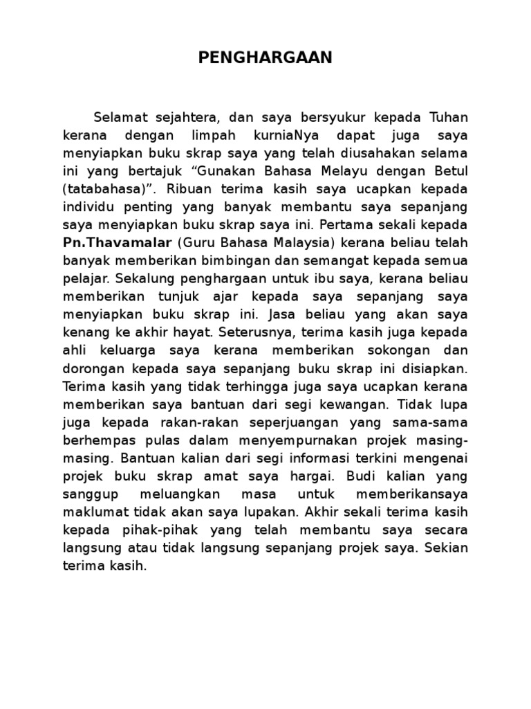 Penghargaan Buku Skrap Pdf