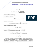Ecuación de Chézy y Fórmulas Exponenciales