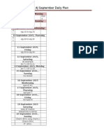 AJ September Daily Plan: 0 1 3 Eg of RDS Don e 0 1 Eg-4 To Eg-15 0 1 Eg-16 To Eg-25 0 1 Eg-26 To Eg-32