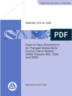 ANSI-IsA S75.16-1994 F-F Demension For Flange