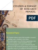 Citation & Format of Research Prposal