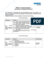 XKM 3 Control System Operation Training Protocol: Time/place Program Performed by