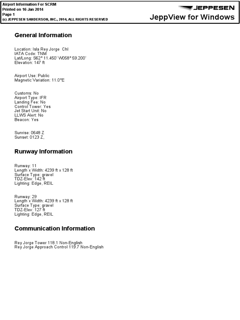 Jeppview For Windows: General Information General Information | PDF ...