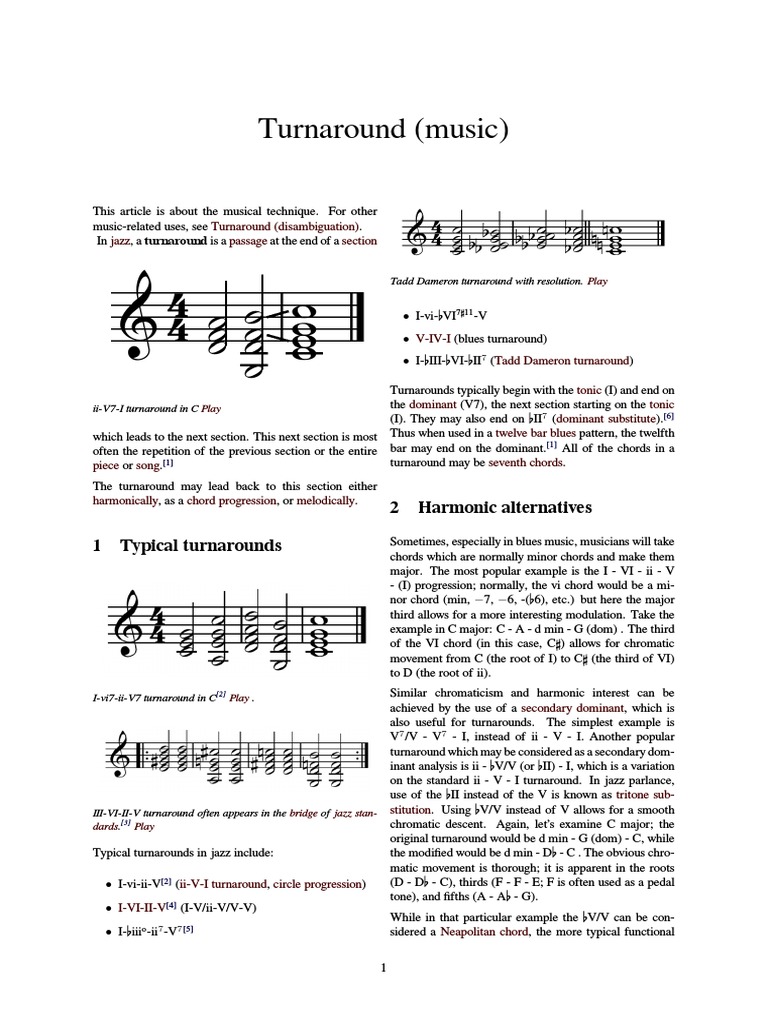 Turnaround (Music) | Music Theory | Elements Of Music