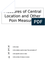 Measures of Central Location and Other Poin Measures