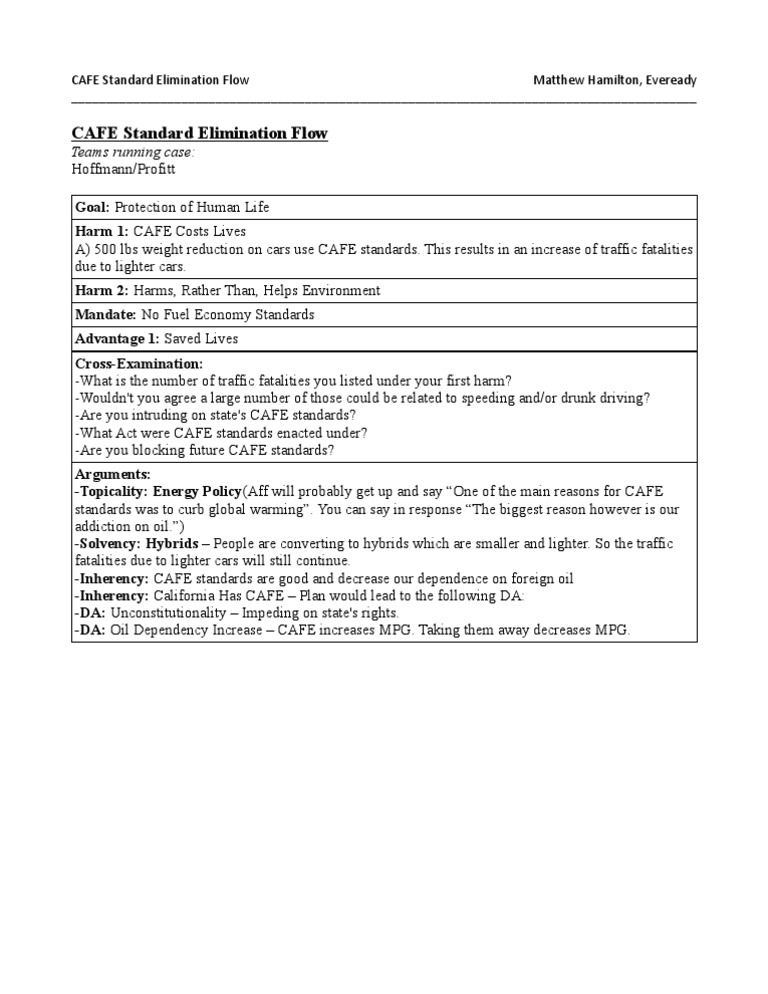 CAFE Standards Elimination Flow | PDF | Business | Technology & Engineering