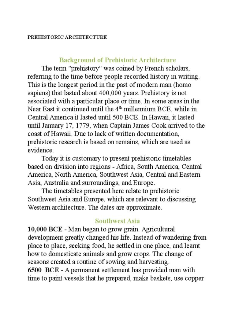 Overview of Prehistoric Architecture | PDF | Stonehenge | Archaeology