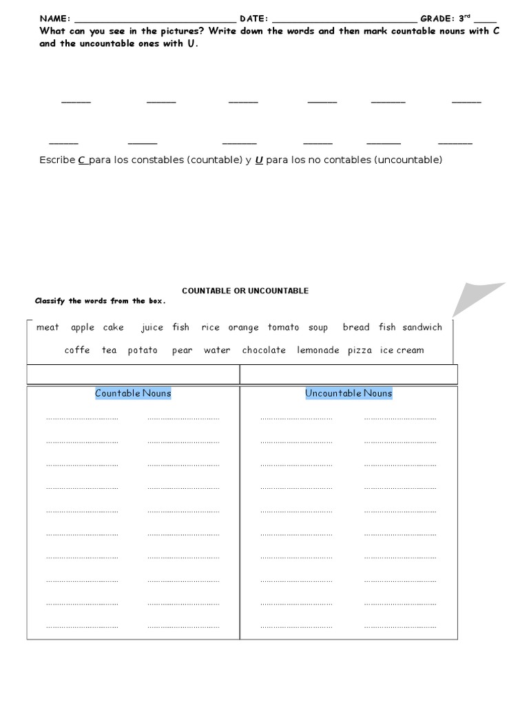 Countable and Uncountable Nouns Guide | PDF