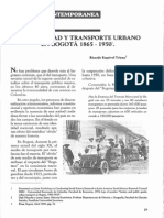 Sociedad y Transpoorte Urbano en Bogotá 1865 - 1950