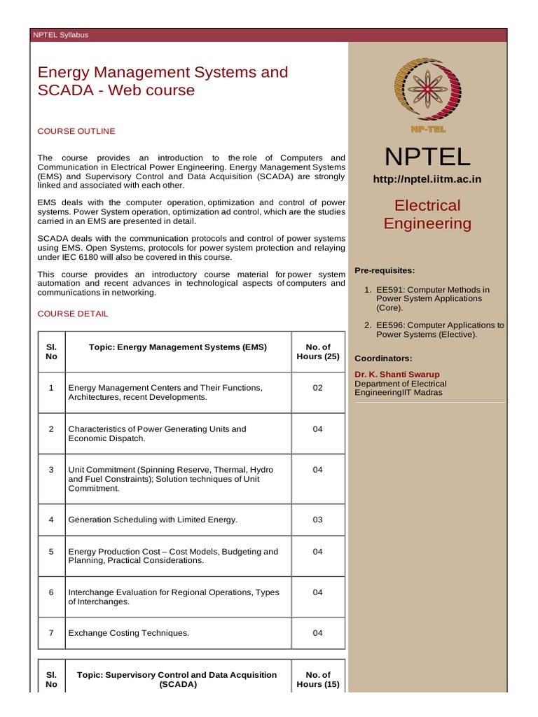 Energy Management & SCADA Course Overview | PDF | Scada | Electric ...