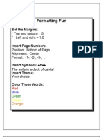 Formatting A Word Document
