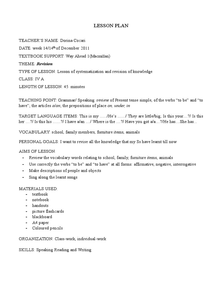 Lesson Plan Macmillan PDF Lesson Plan Linguistics