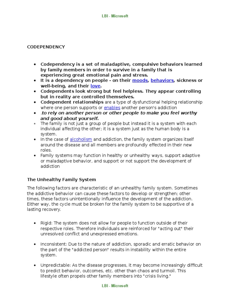 Codependency Substance Abuse Clinical Psychology