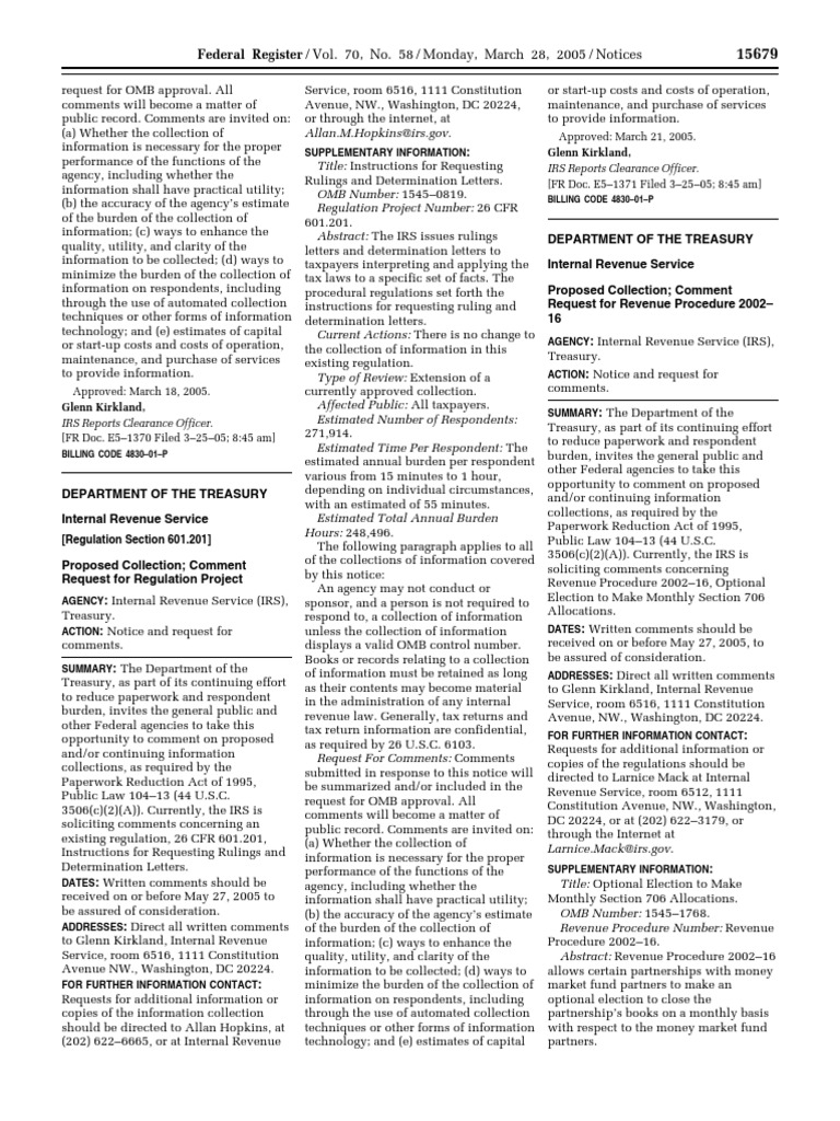 Notice: Agency Information Collection Activities Proposals, Submissions ...