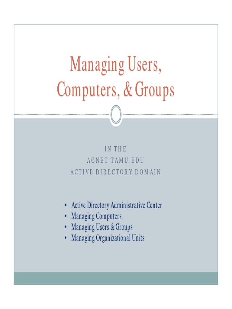 Active Directory User Management Guide | PDF | Business | Computers