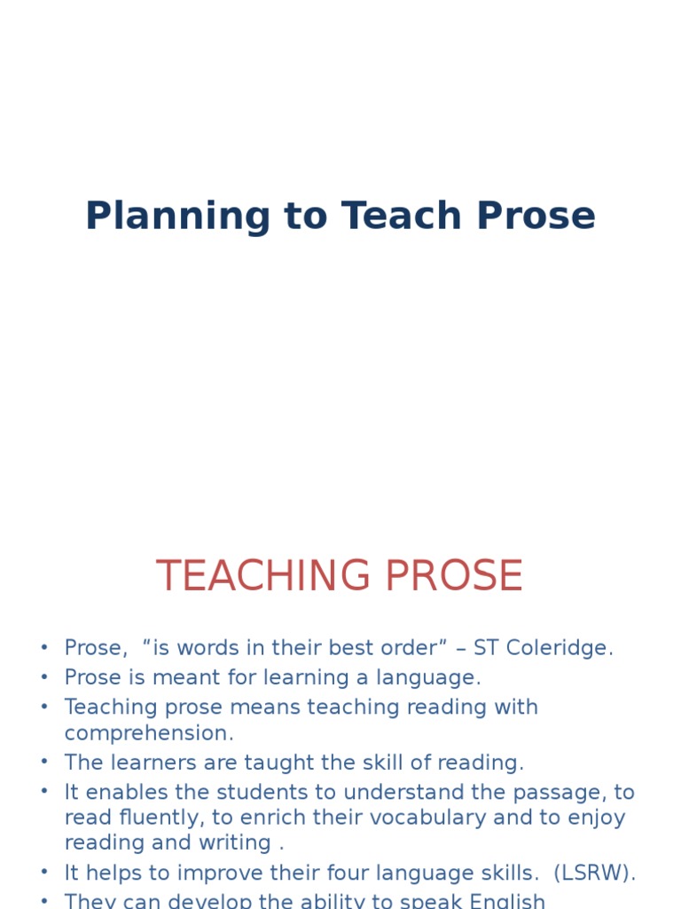 Teaching Prose: A Comprehensive Guide | PDF | Reading (Process ...
