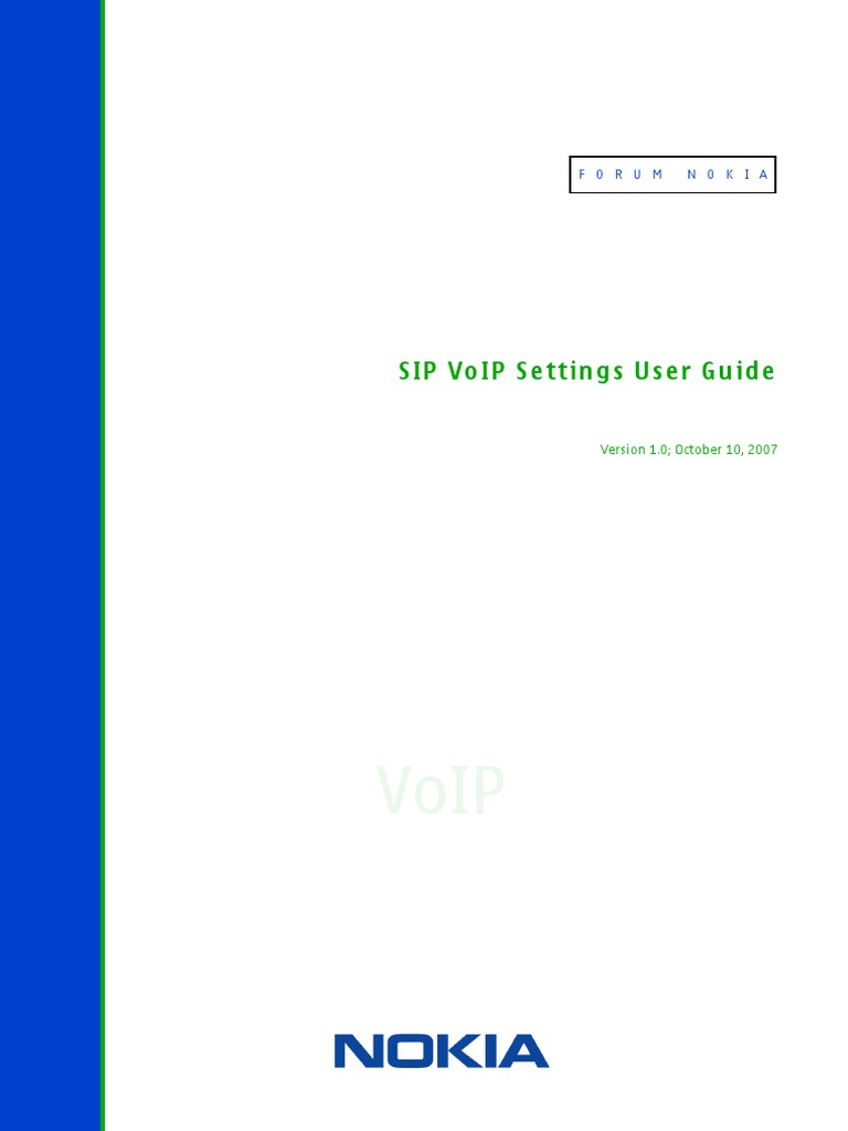 Sip Voip Settings User Guide: Forum Nokia | PDF | Session Initiation