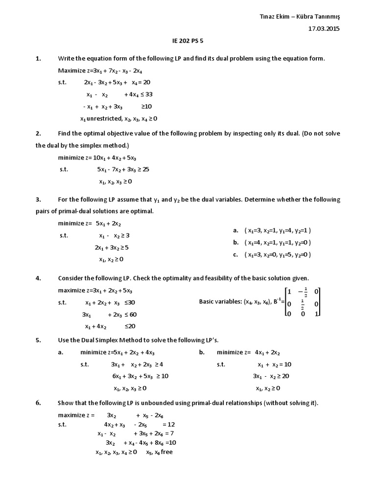 Linear Programming Problem Solutions | PDF