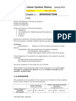 EE-503 Linear System Theory Overview