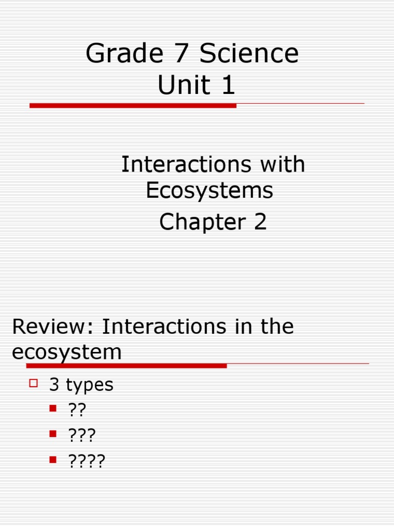 Ecosystem Interactions for Grade 7 | PDF | Food Web | Ecosystem