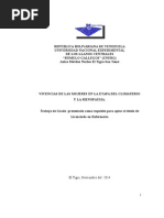 VIVENCIAS DE LAS MUJERES EN LA ETAPA DEL CLIMATERIO Y LA MENOPAUSIA