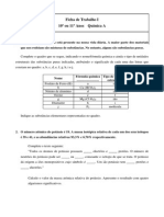 Ficha de Trabalho I 10o ou 11o Anos Química A