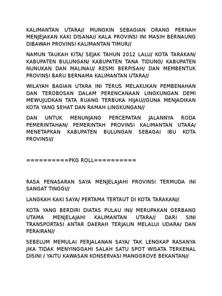 Contoh Naskah Feature