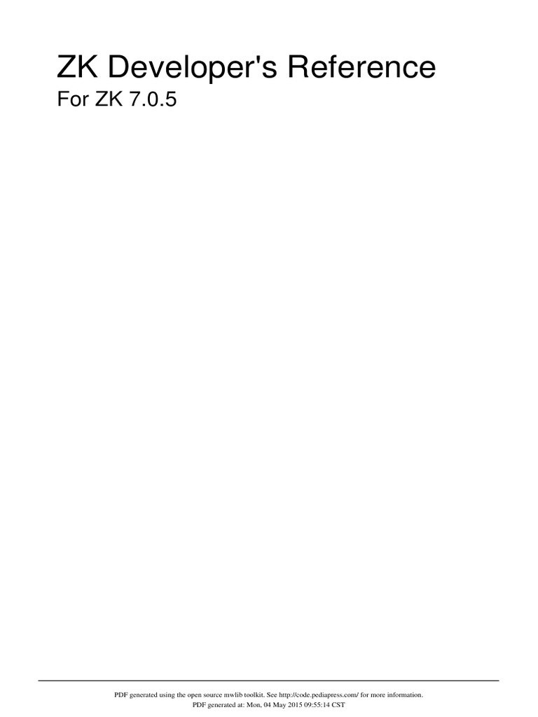 ZK 7.0.5 Developer's Reference Guide | PDF | Java Server Pages | Model ...