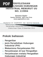 Penyelesaian Perselisihan Hubungan Industrial Menurut Uu No. 2/2004