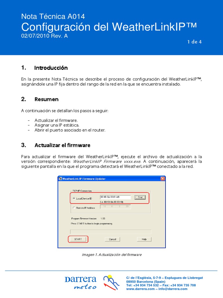 Configuracion Del Weatherlinkip Rev A | PDF | Dirección IP | Enrutador ...
