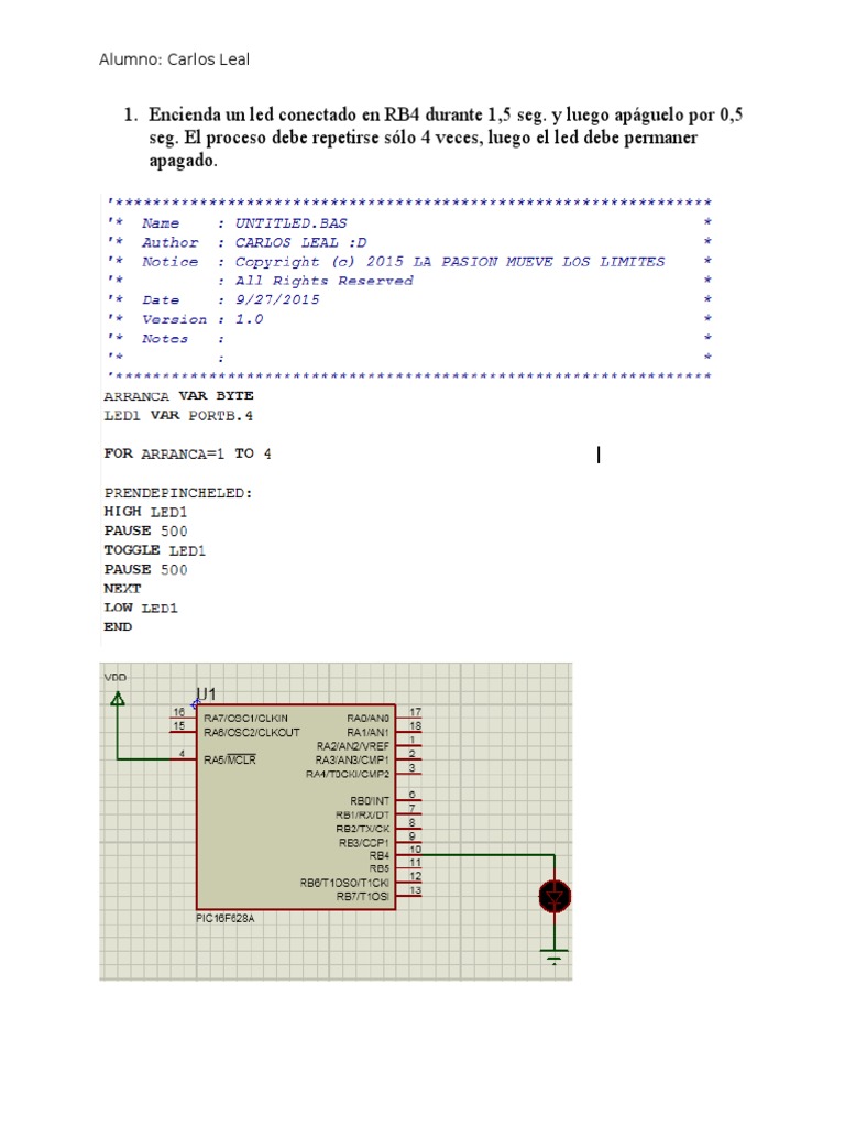 Practicas Microcontroladores Pic Basic Pro | PDF