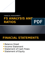 Fs Analysis and Ratios: Financial Management I