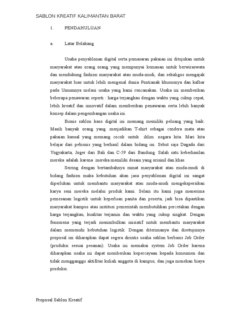 Proposal Usaha Sablon Digital