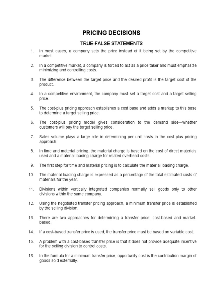 Transfer Pricing | PDF | Cost | Labour Economics